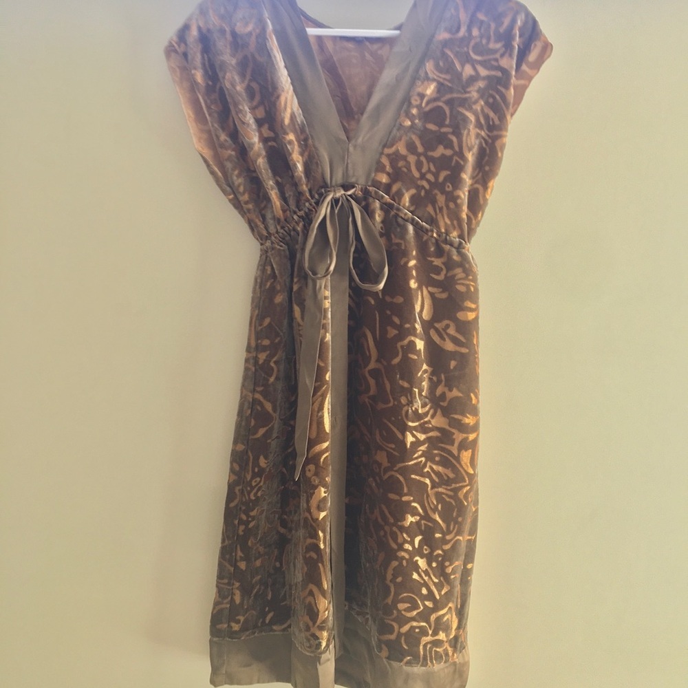 Style! Gorgeous Velvet and Gold Hale Bob Dress NWT!